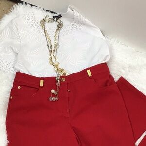 St John red st leg jean style pants 8